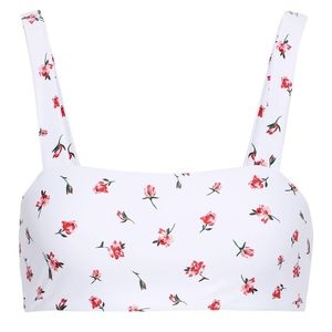 ONIA + We Wore What Rosy Bikini Top Rosebud White Size Large NWT